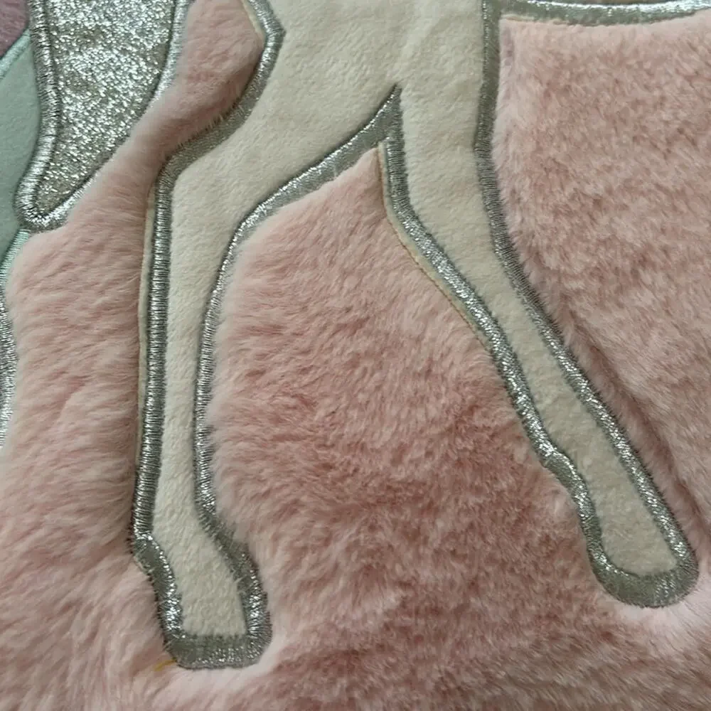 Cloud Castle euro sham inner pillow pale pink furry unicorn silver clouds nwt